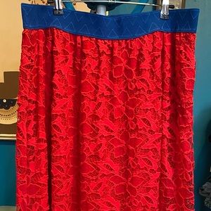 Red lace Maxi skirt 2XL